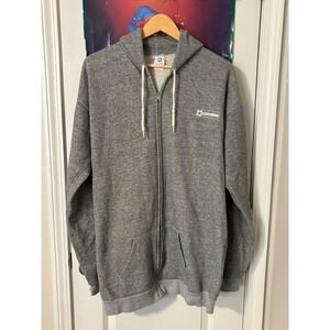 Converse Vintage Zip Up Hoodie Mens XL 80s Gray Fleece Made in USA RN14179